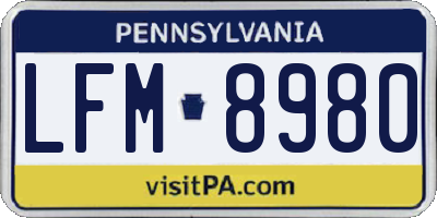 PA license plate LFM8980