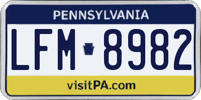 PA license plate LFM8982