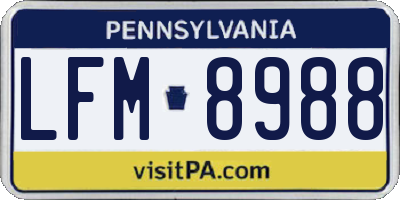 PA license plate LFM8988