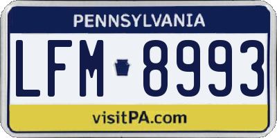 PA license plate LFM8993