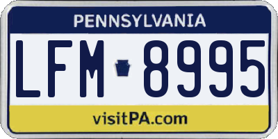 PA license plate LFM8995