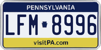 PA license plate LFM8996