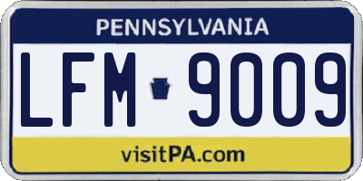 PA license plate LFM9009