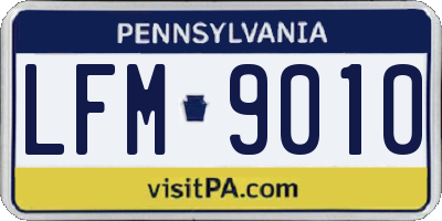 PA license plate LFM9010