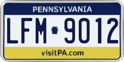 PA license plate LFM9012