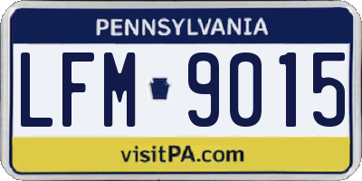 PA license plate LFM9015