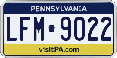 PA license plate LFM9022