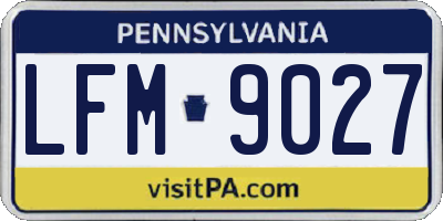 PA license plate LFM9027