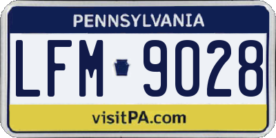 PA license plate LFM9028