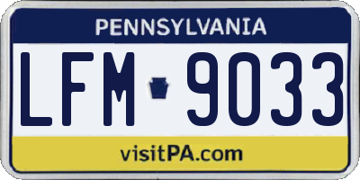 PA license plate LFM9033