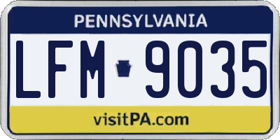 PA license plate LFM9035