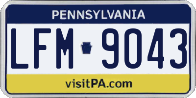 PA license plate LFM9043