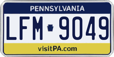 PA license plate LFM9049