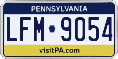 PA license plate LFM9054