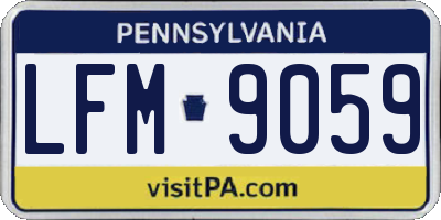 PA license plate LFM9059