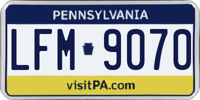 PA license plate LFM9070