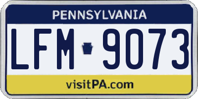 PA license plate LFM9073