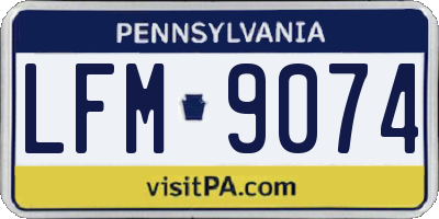PA license plate LFM9074