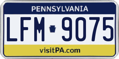 PA license plate LFM9075