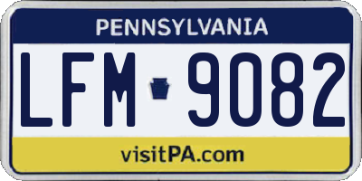 PA license plate LFM9082