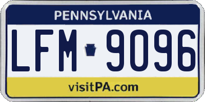 PA license plate LFM9096