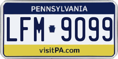 PA license plate LFM9099