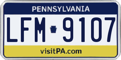 PA license plate LFM9107