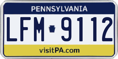 PA license plate LFM9112