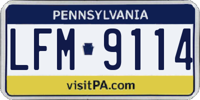 PA license plate LFM9114