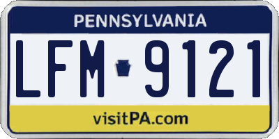 PA license plate LFM9121
