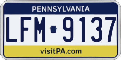 PA license plate LFM9137