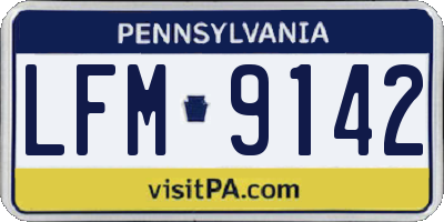 PA license plate LFM9142