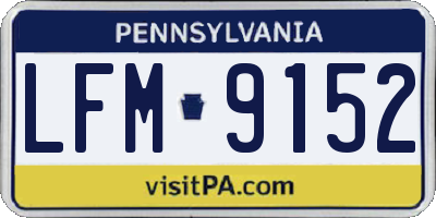 PA license plate LFM9152