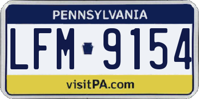 PA license plate LFM9154