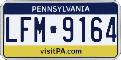 PA license plate LFM9164