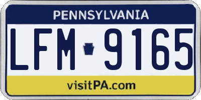 PA license plate LFM9165