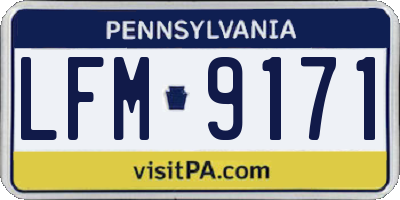 PA license plate LFM9171