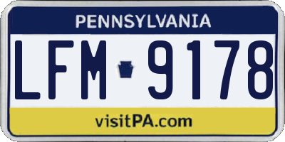 PA license plate LFM9178