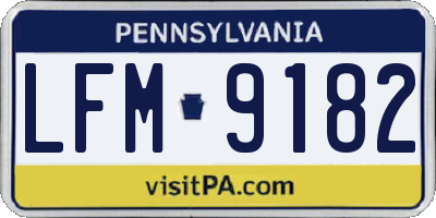 PA license plate LFM9182