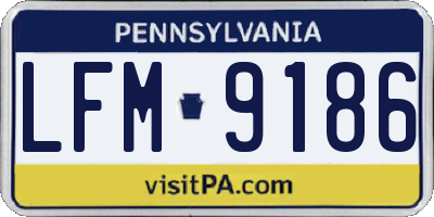 PA license plate LFM9186