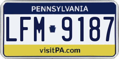 PA license plate LFM9187