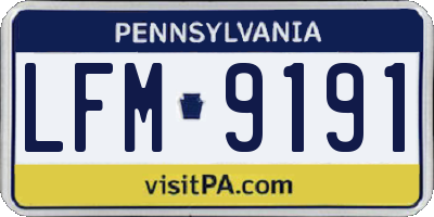 PA license plate LFM9191