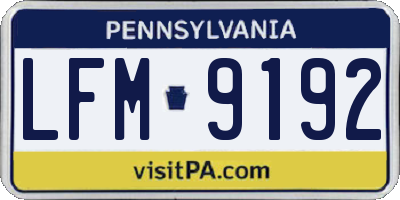 PA license plate LFM9192