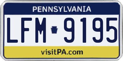 PA license plate LFM9195