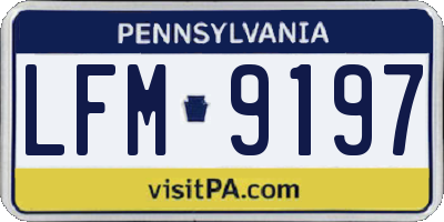 PA license plate LFM9197