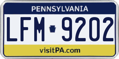PA license plate LFM9202