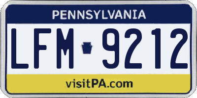 PA license plate LFM9212