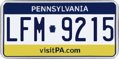 PA license plate LFM9215
