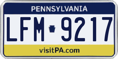PA license plate LFM9217