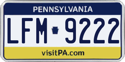 PA license plate LFM9222